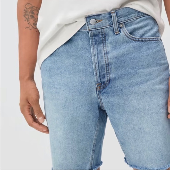 Everlane Men's Denim Cut-Off Shorts. Size 34. Buttonfly. Frayed Hems. - Picture 14 of 14